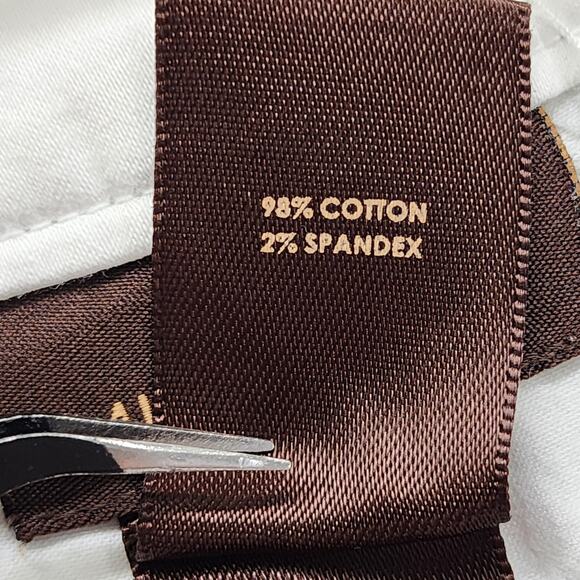 Multiples Pants Womens 12 White Stretch Cotton Capri Button Hem Preppy Nautical - Picture 7 of 13